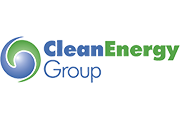 Clean Energy Group logo, a swirl of blue and green colors forming a yin-yang circle