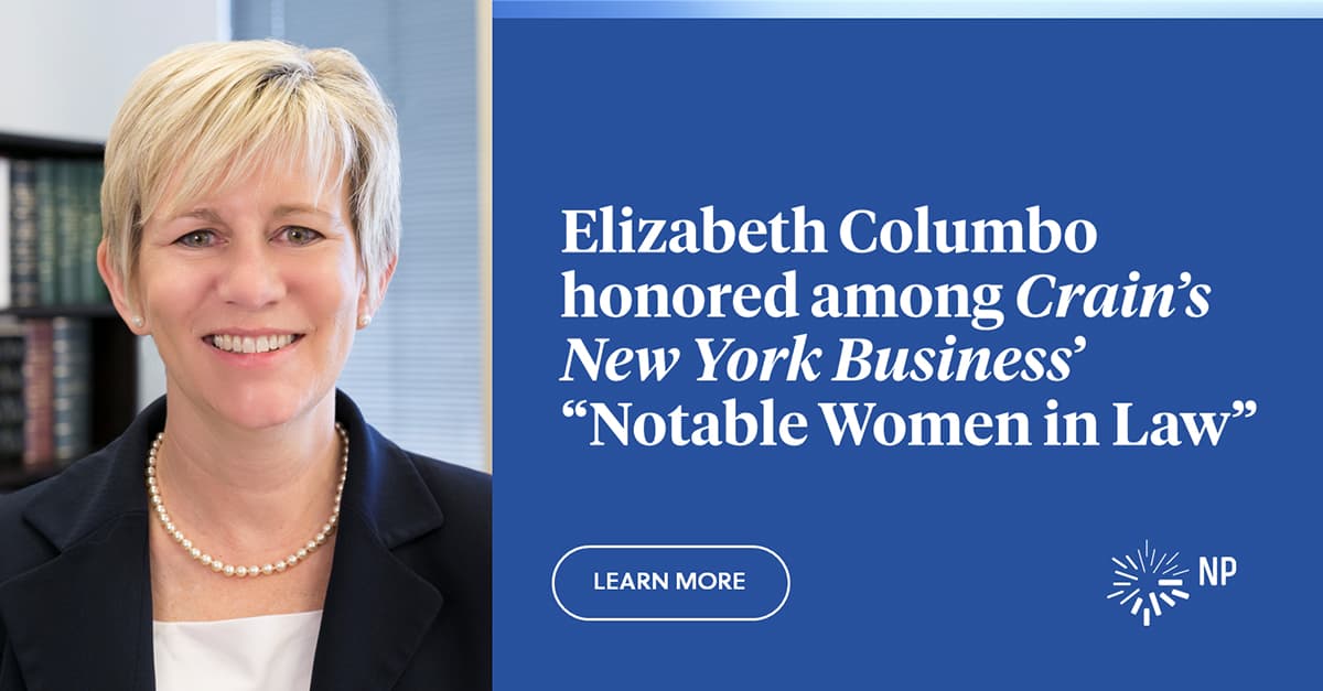 Nixon Peabody partner Elizabeth Columbo honored among Crain’s New York ...
