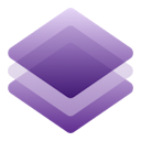 Stack of purple, semitransparent squares