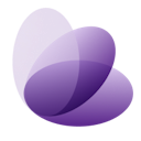Three purple, semitransparent ovals at different angles to each other